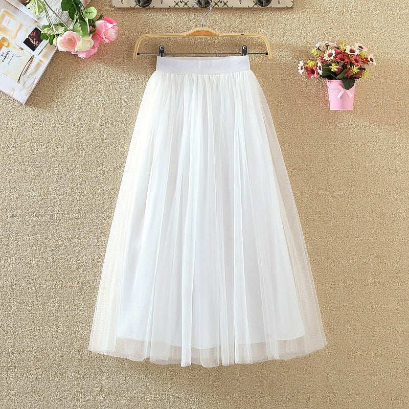 New Skirts Women's High Waist Mid-Length A-Line Skirt