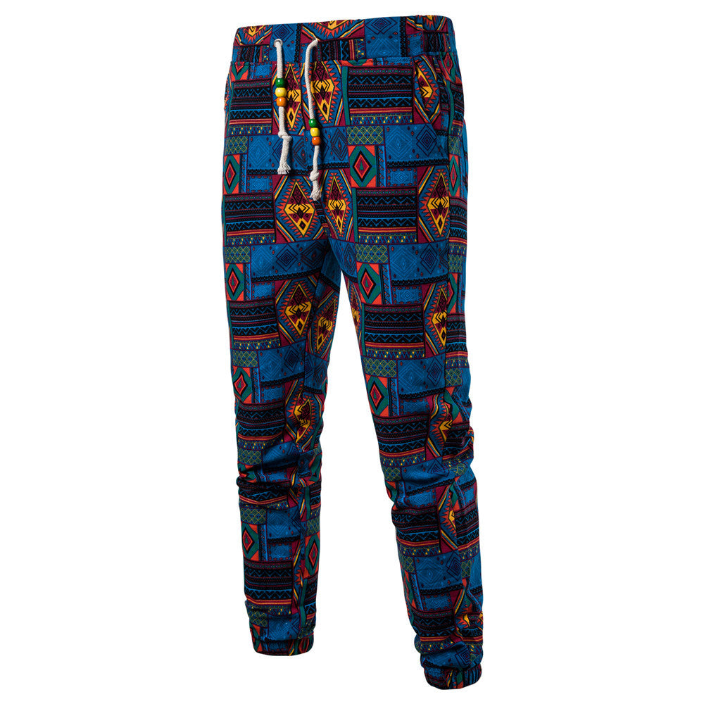 Printed linen slacks