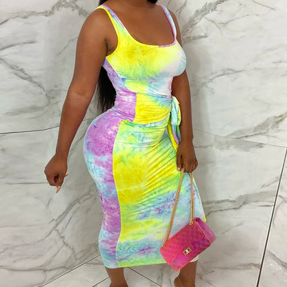 Women's Tie-dye Vest Dress