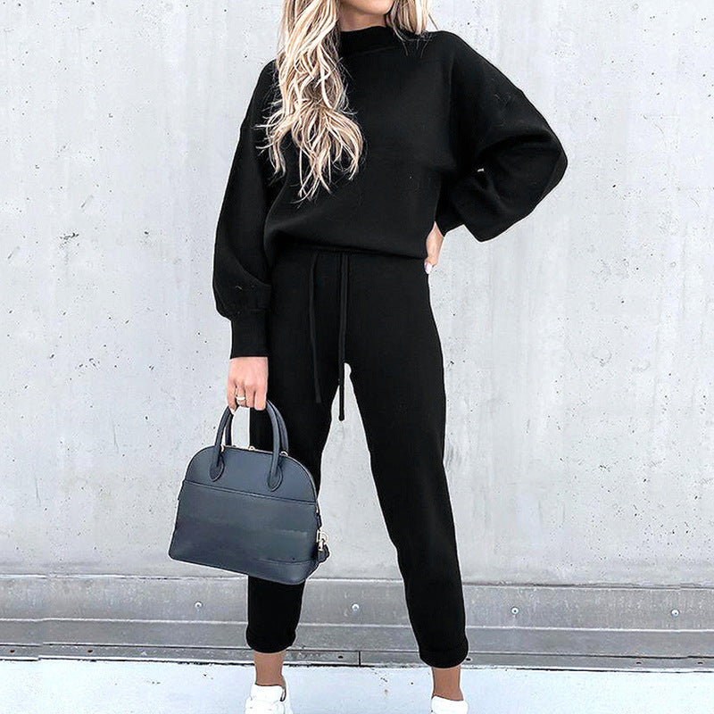 Two-piece autumn and winter sweater outfit