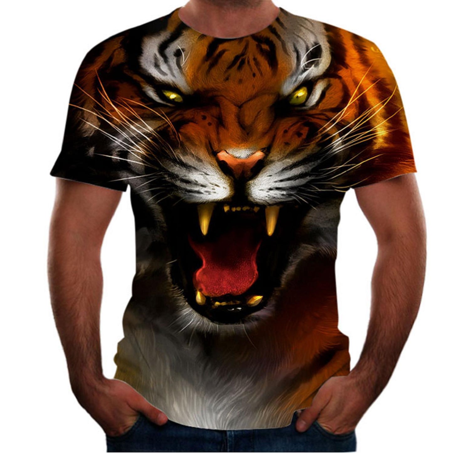 New Animal Print 3d T-shirt Men's Short Sleeve