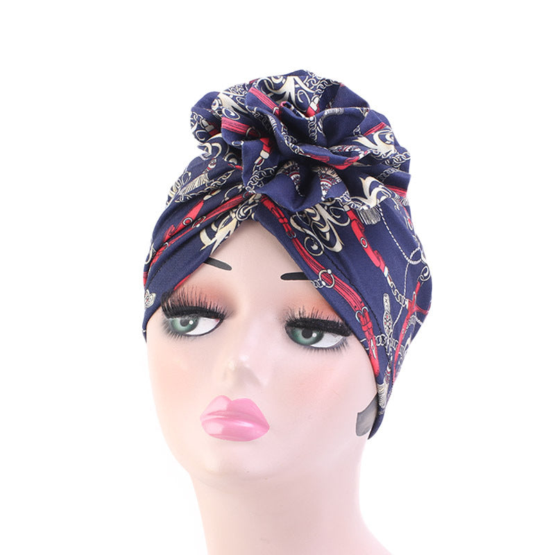 Cotton pan flower bandana hat