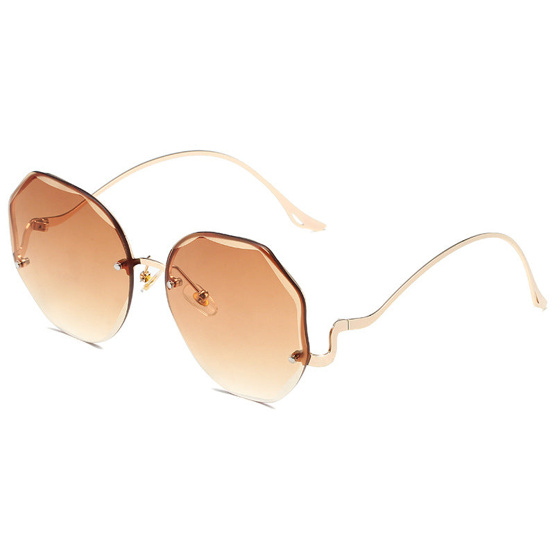 Women's Irregular Rimless Cut Edge Sunglasses