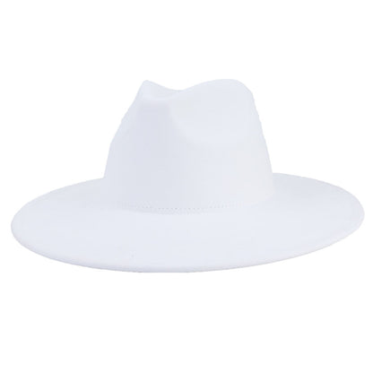 Suede Top Big Brim Flat Edge Gentlemen's Hat