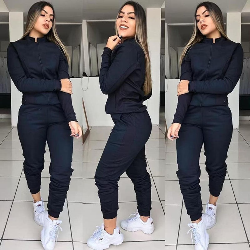 Hooded long sleeve sweater suit