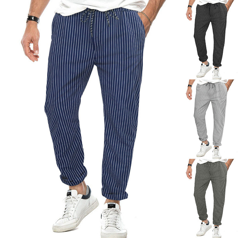 Striped Pants Men's Thin Loose