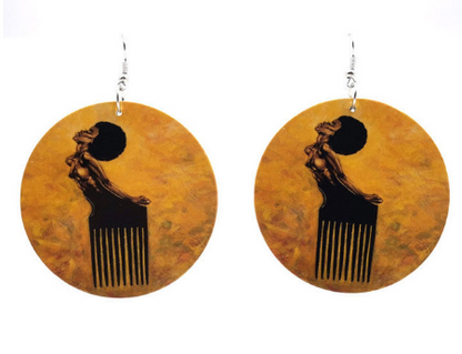 Wood Print Earrings