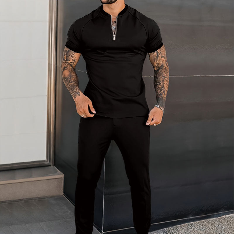 Men's Tailored Trendy Short-sleeved Casual Suit