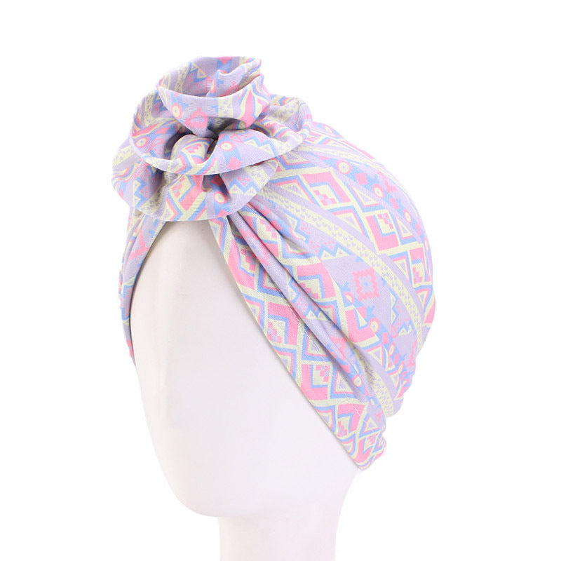 Cotton pan flower bandana hat