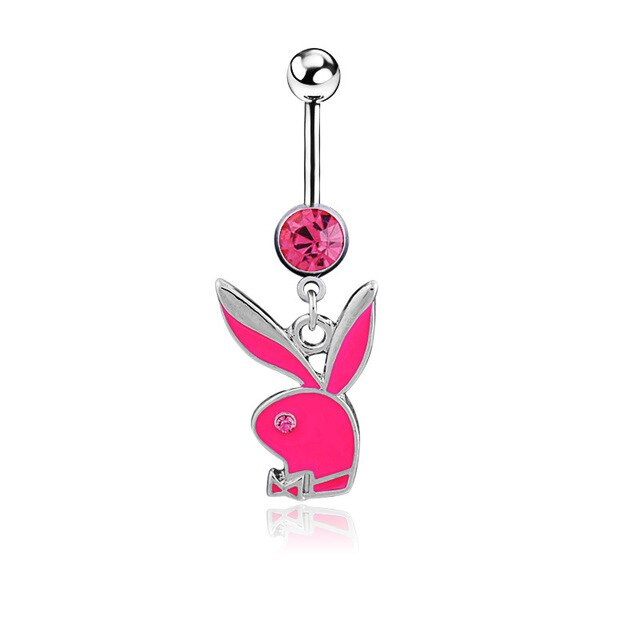 Cute rabbit belly button ring