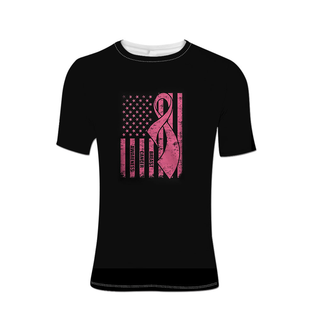 T- Shirts Tops Pink Ribbon Support