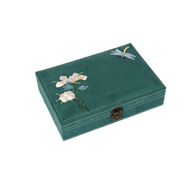 Flannel Antique Flower Jewelry Storage Box