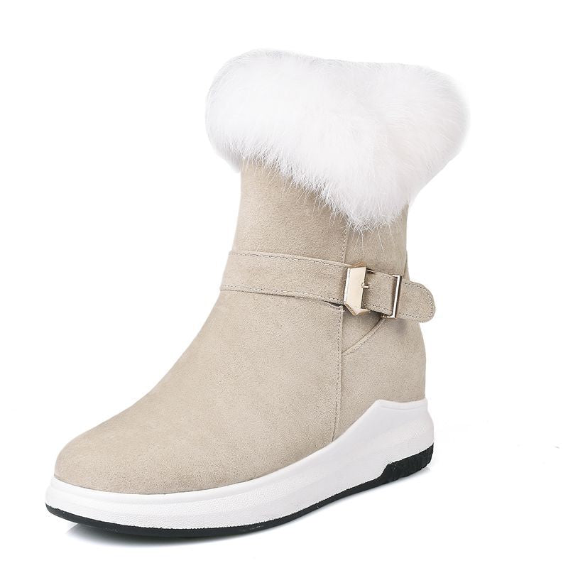 Flat bottom snow warm cotton boots