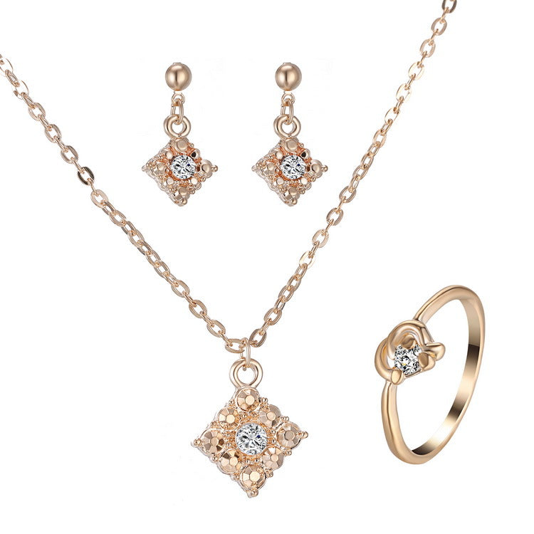 Diamond necklace and earring