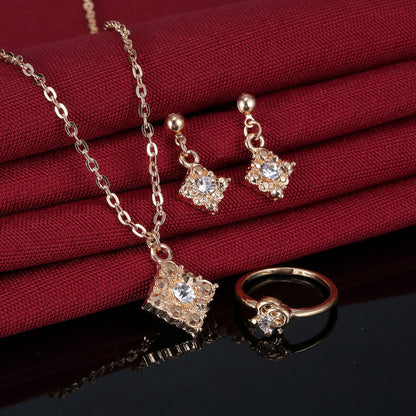 Diamond necklace and earring