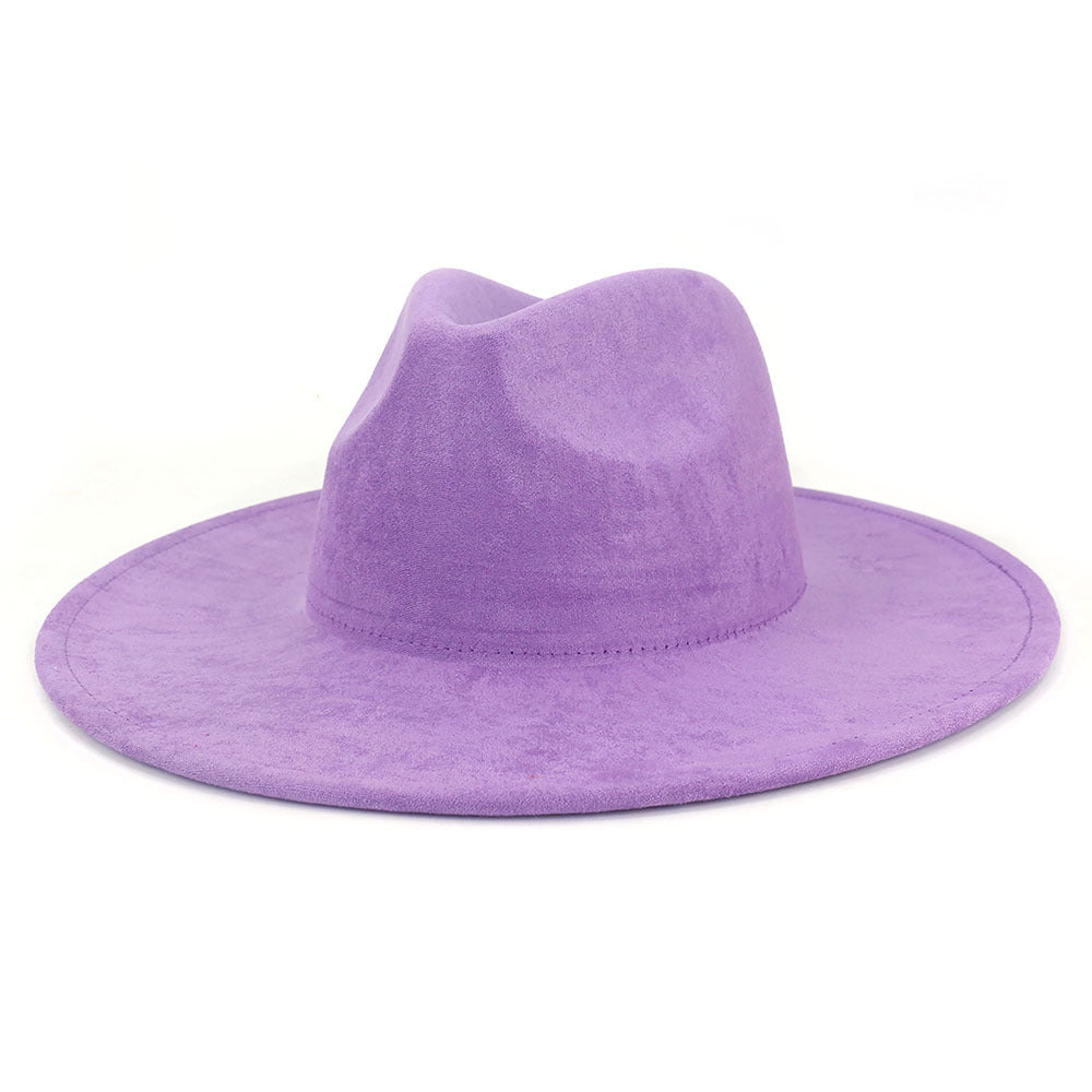 Suede Top Big Brim Flat Edge Gentlemen's Hat