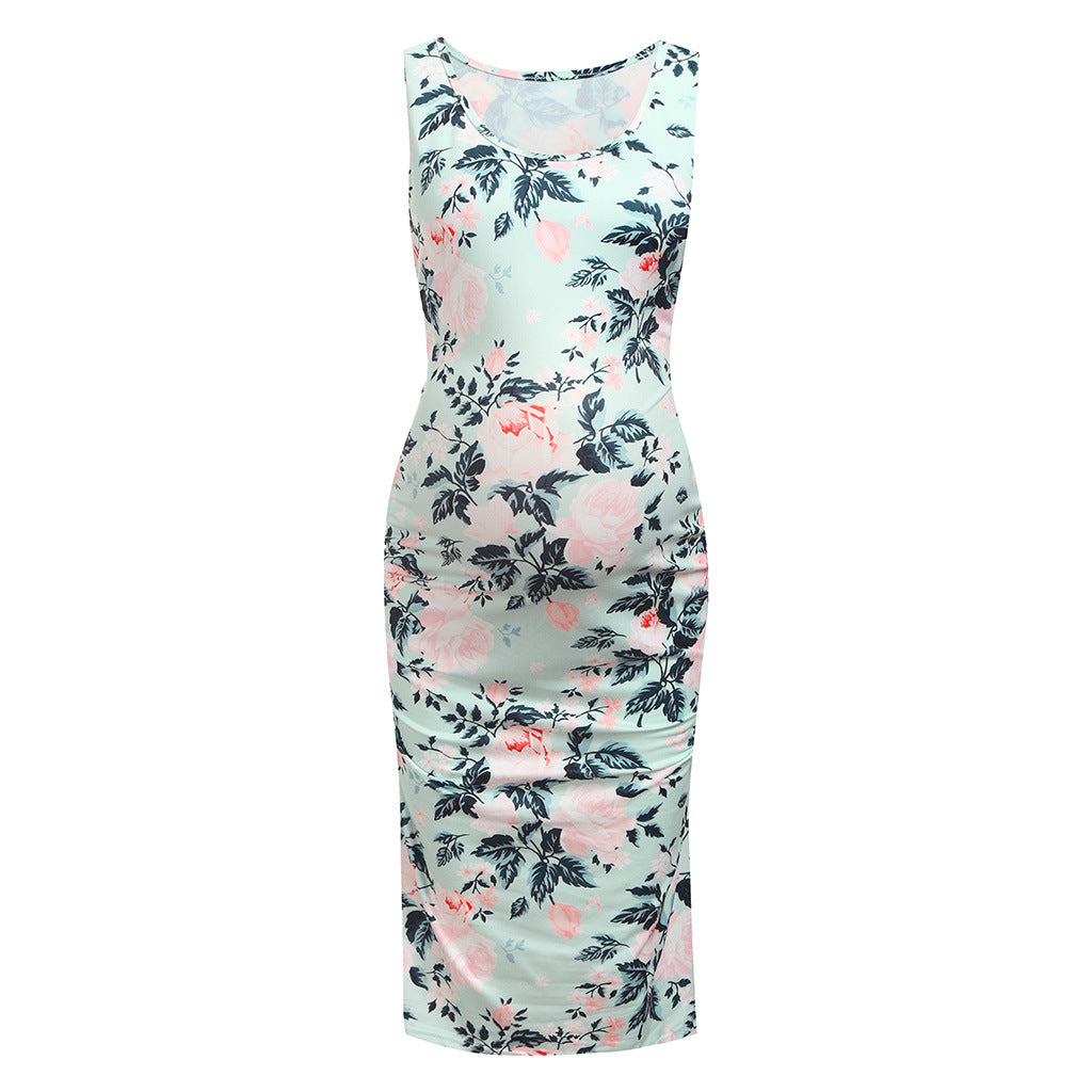 Maternity Print Sleeveless Dress