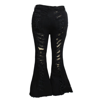 Trendy Unique Jeans Stretch Bell-bottom Pants