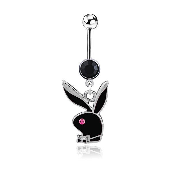 Cute rabbit belly button ring