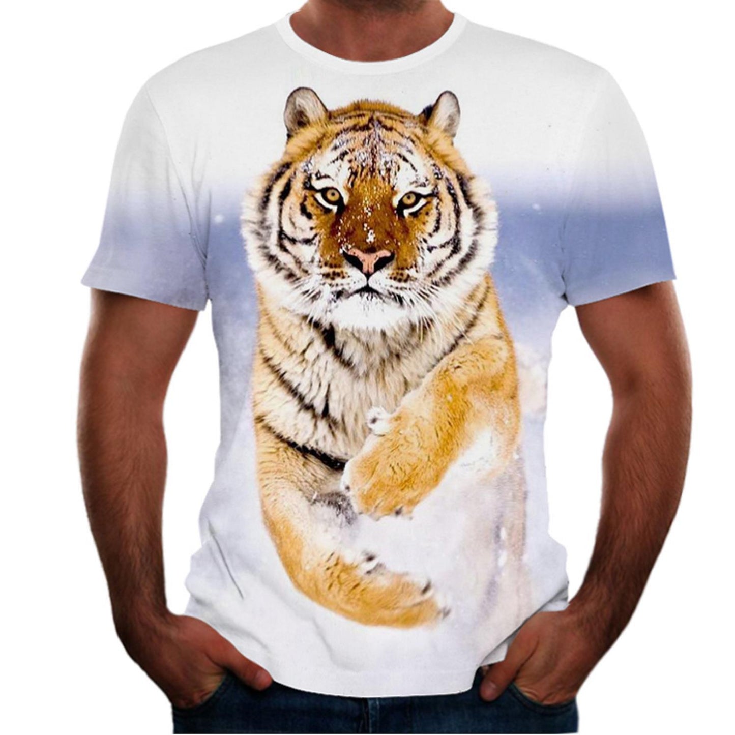 New Animal Print 3d T-shirt Men's Short Sleeve