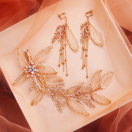 Pearl Flower headdress and Earring