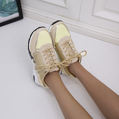 Lace Up Sneakers Wedge Flat Casual Walking Running Shoes