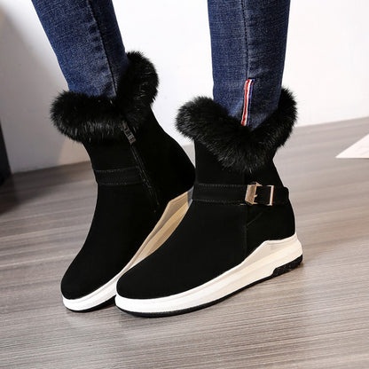 Flat bottom snow warm cotton boots