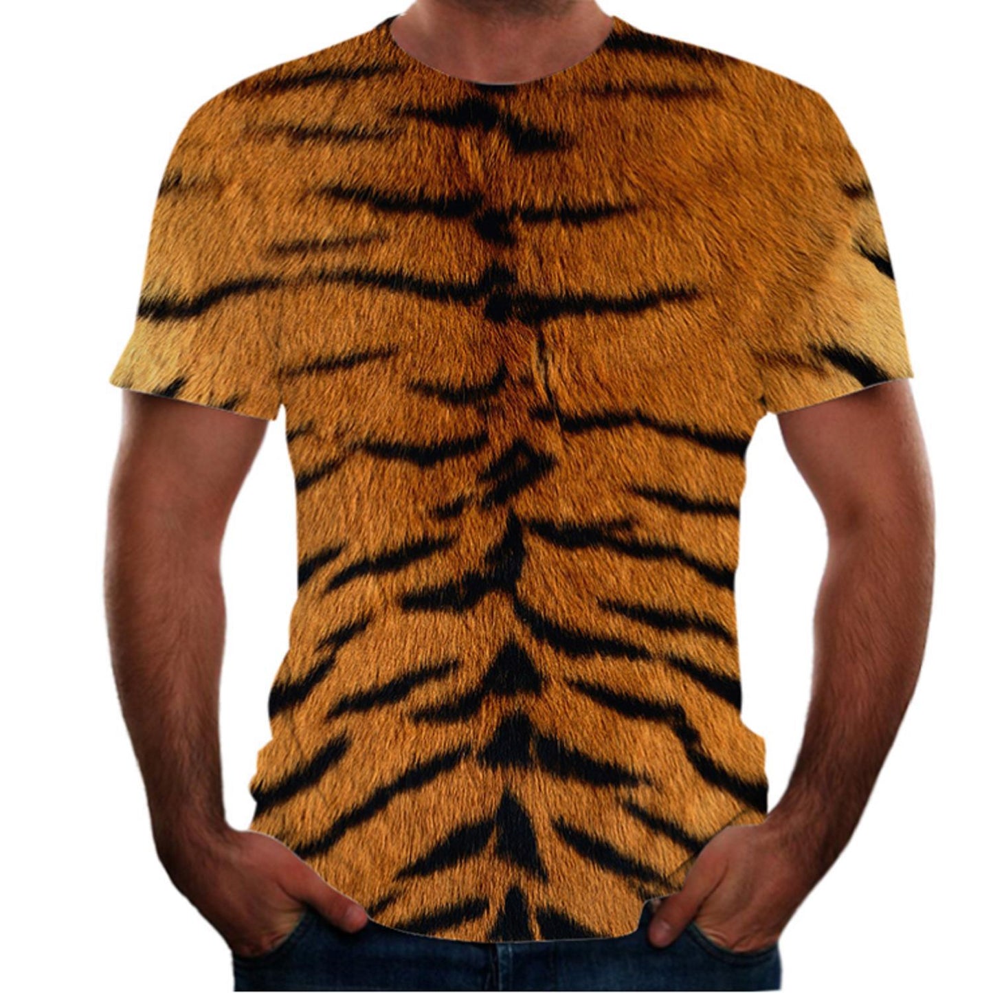 New Animal Print 3d T-shirt Men's Short Sleeve