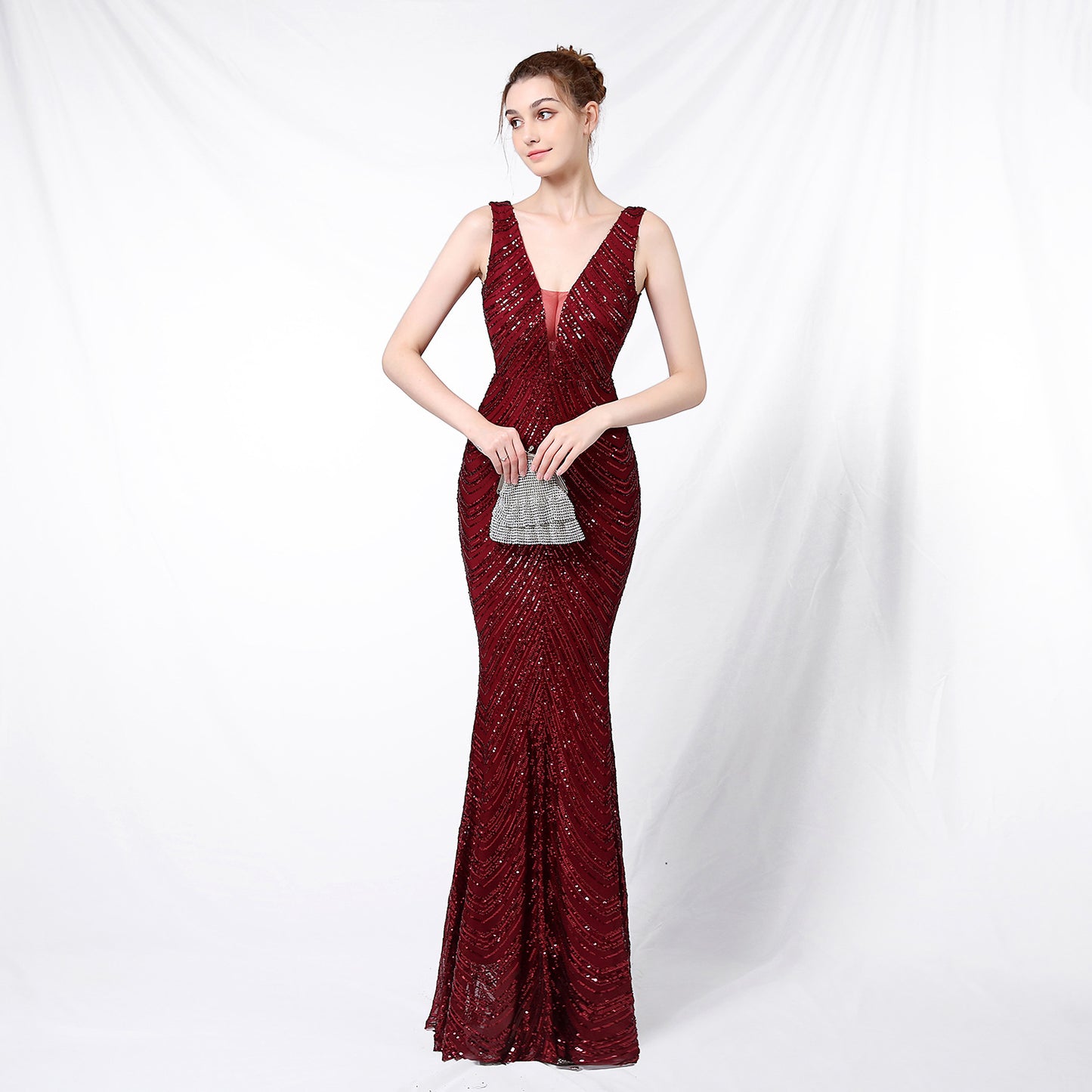 Sequined Mermaid Long Dress Ceremonial Evening Dress