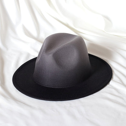 Gradient Color Topper Flat Brim Jazz Top Hat