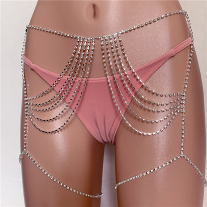 Multi-layer Rhinestone Waist Chain