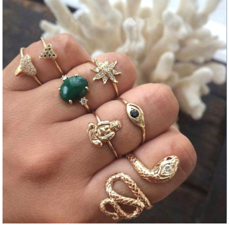 Gems/semi-precious stones ring set