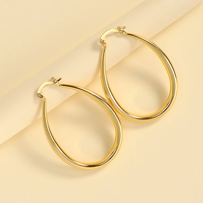 Geometric oval earrings