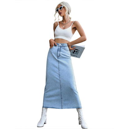 Trendy Denim Skirt Casual All-match Tutu