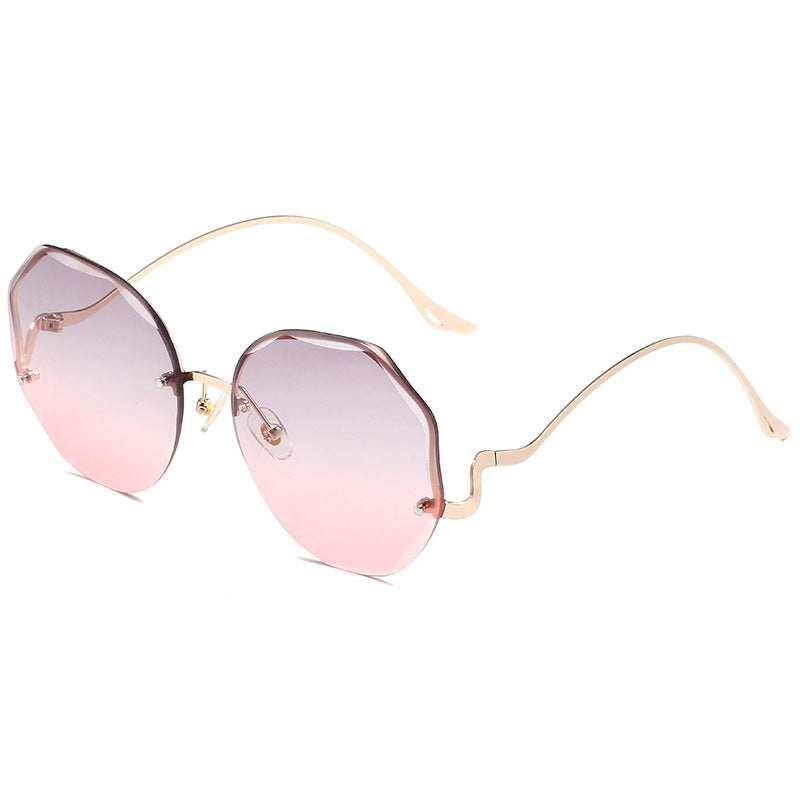 Women's Irregular Rimless Cut Edge Sunglasses