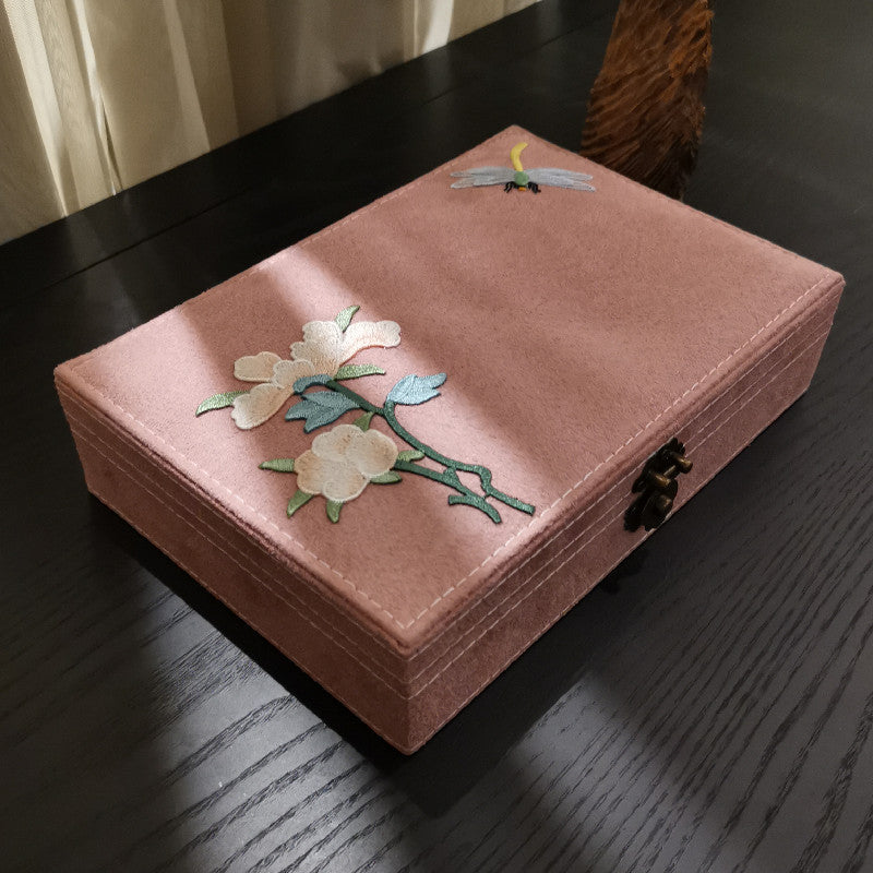 Flannel Antique Flower Jewelry Storage Box