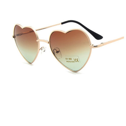 Women's Retro Color Gradient Love Sunglasses