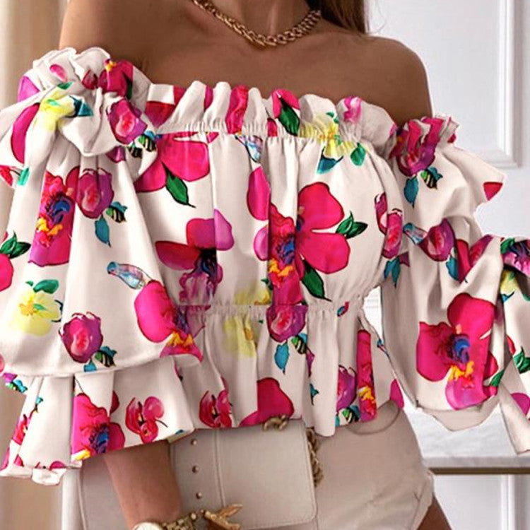 Women Long Sleeve Off Shoulder Blouse