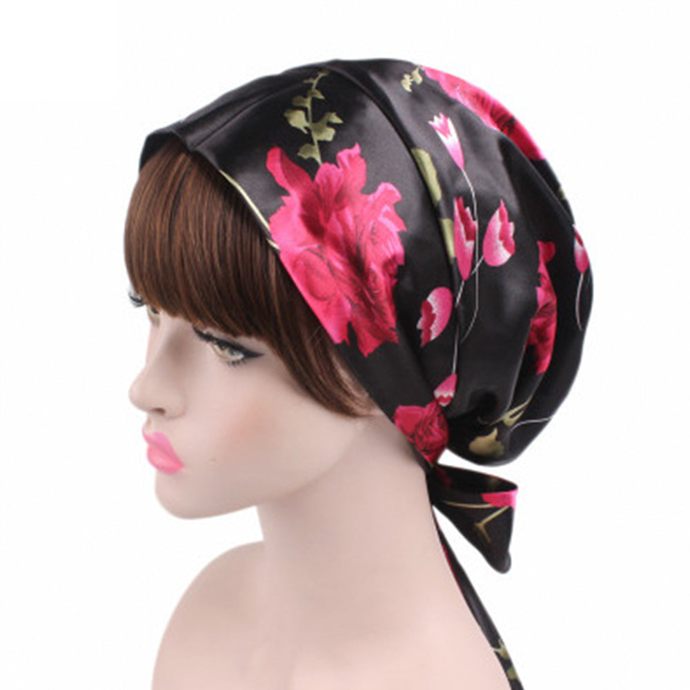 Women's diced printed ribbon bow headdress