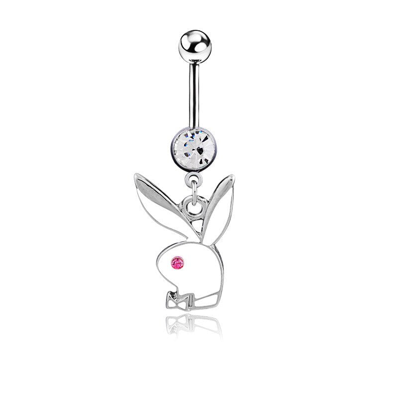 Cute rabbit belly button ring