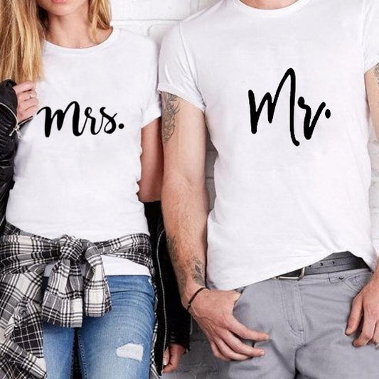 Personalized English Letters Couple Men's And Women's T-shirts