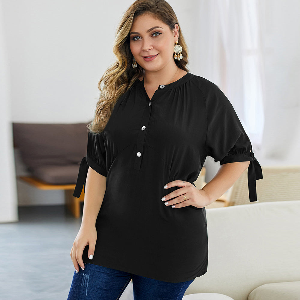 Women Semi-Collared Dress Shirt