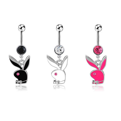 Cute rabbit belly button ring