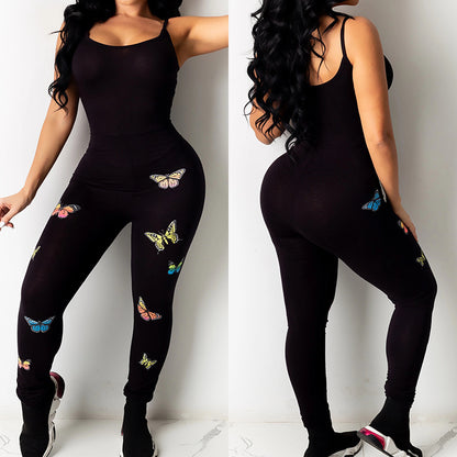 Women's Printed Yoga Butt Lift Jumpsuit