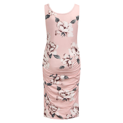 Maternity Print Sleeveless Dress