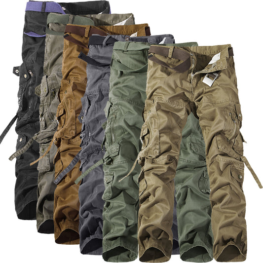 Multi-pocket Washed  Cargo Pants