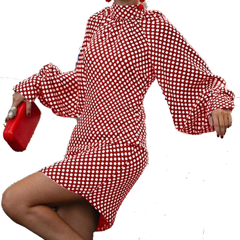 New Fashion Polka-dot Print Dresses For Spring And Autumn