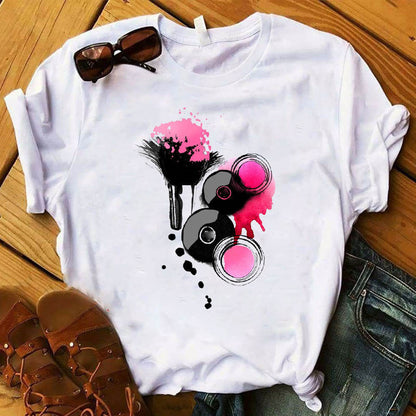 Nail Polish Bottle Print Short Sleeve