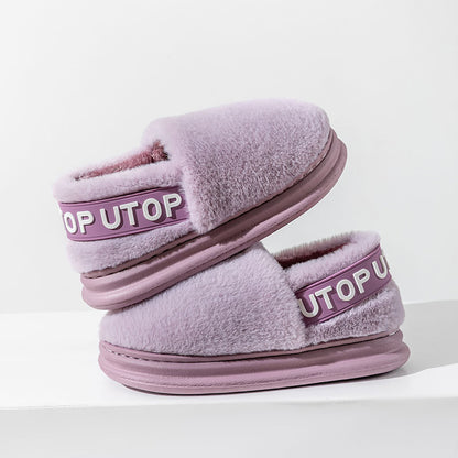 Winter Cotton Thick-soled Plush Slippers