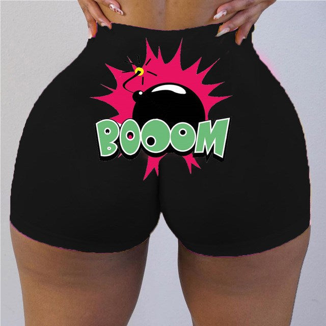 Women  Graphic Biker Shorts